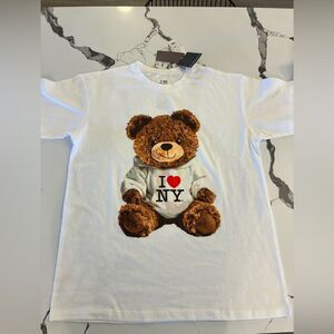Grayson Threads White Tee with Teddy Bear Graphic